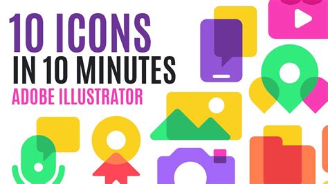 Create 10 SIMPLE ICONS In 10 Minutes Adobe Illustrator Speed