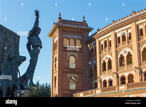 Bullfighter Sculpture In Front Of Bullfighting Arena Plaza De Toros De