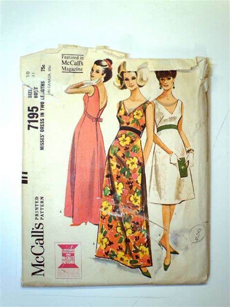 Retro S Sewing Pattern Mccalls Pattern No S Mccalls