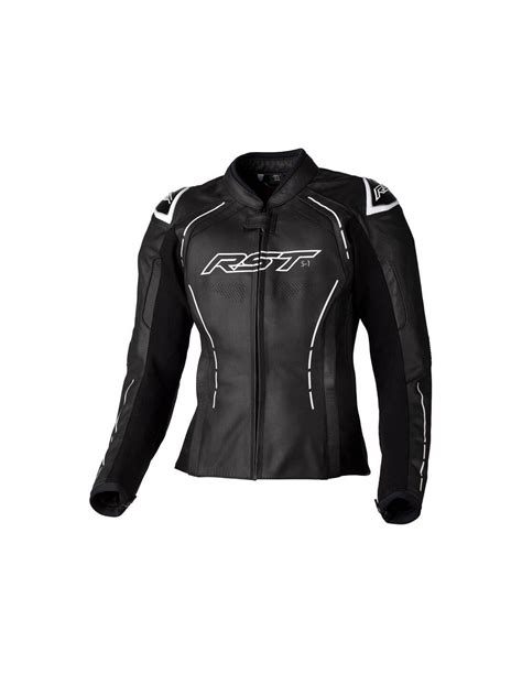 Veste Femme Rst S Ce Cuir Noir Blanc Taille M