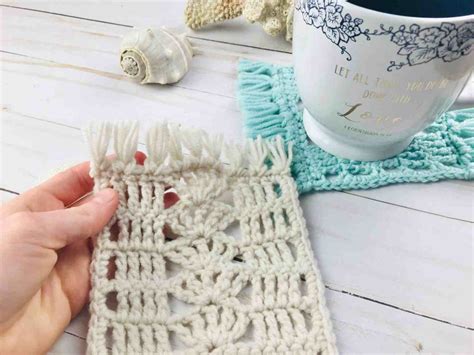 Unique Seaside Mug Rug Crochet Pattern Free