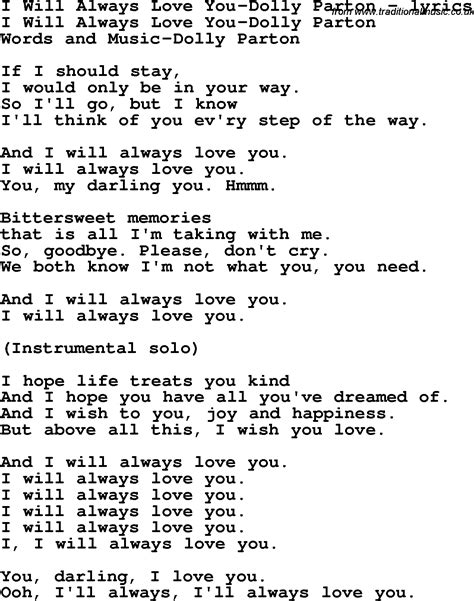 I Will Always Love You Lyrics