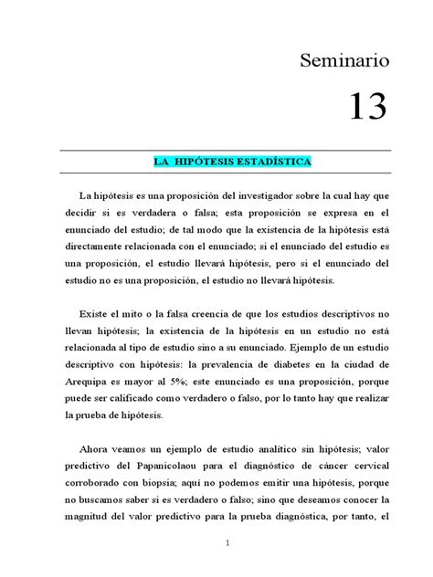 Hipotesis Estadistica | PDF