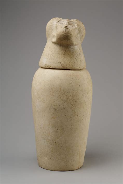 Canopic Jar With Head Of Baboon Hapy Third Intermediate Period