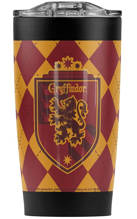 Harry Potter Gryffindor Plaid Sigil Stainless Steel Oz Travel