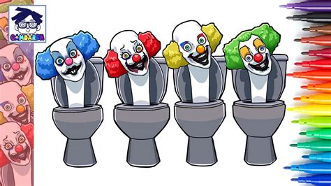 Cara Menggambar 4 Skibidi Clown Army Toilet Clown Skibidi Toilet