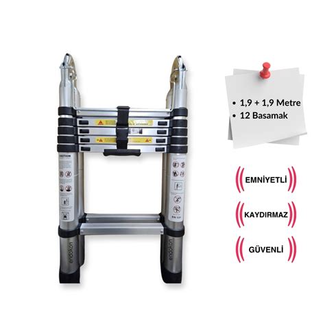 Endokon A Tipi Teleskobik Teleskopik Alüminyum Merdiven 190 190 cm
