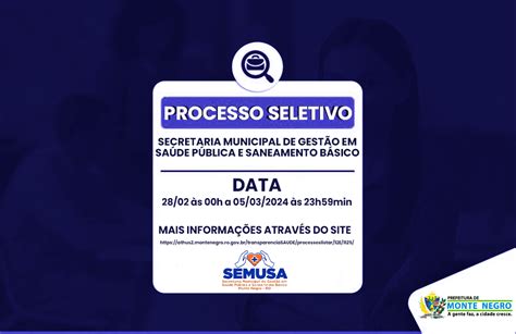 Processo Seletivo Simplificado SEMUSA 2024