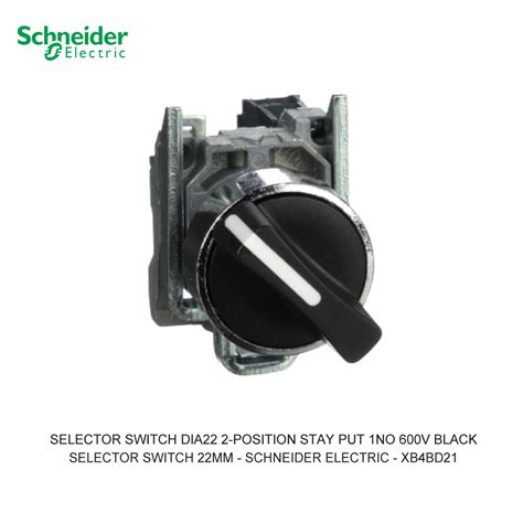 Selector Switch Dia22 2 Position Stay Put 1no 600v Black