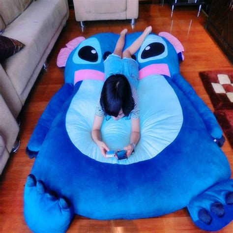 Hy Stitch Totoro Bed Lazy Sofa Bean Bag Cartoon Extra Thick Tatami