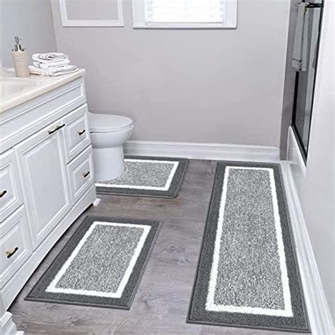 Pauwer Ultra Soft Bathroom Mat Sets 3 Piece Luxury Non Slip Absorbent