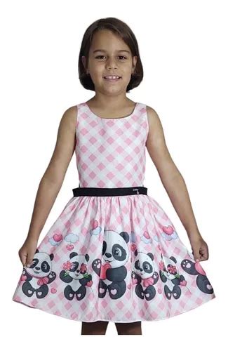 Vestido De Panda Rosa Infantil De Festa Urso Menina