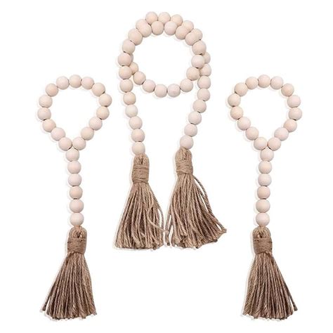 Farmhouse Wood Beads Garland Set KnickKnackia