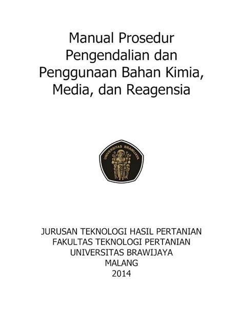 PDF Manual Prosedur Pengendalian Dan Penggunaan Bahan Labmikro Ub Ac