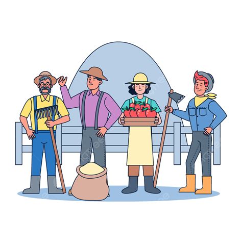 Grow Farm Vector Design Images A Group Of Farmers Farming Growing