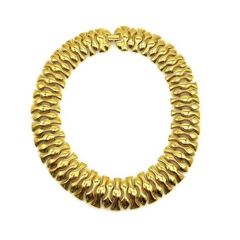 Napier Heavy Gold Plated Statement Necklace Pat Pending Etsy Uk