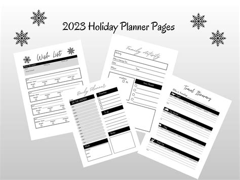 Holiday Planner 2023 Printable Pdfs Wish List Family - Etsy