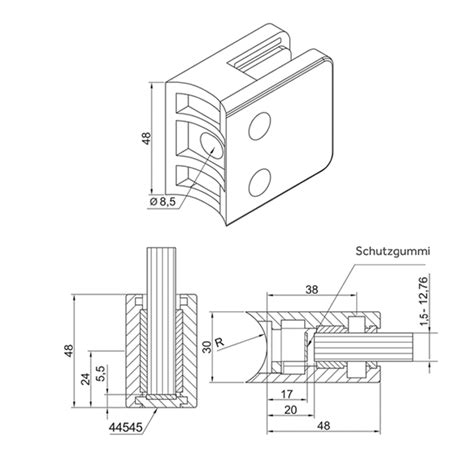 Glasklemme Zinkdruckguss für 48 3mm 3 00 mm Blech Mit abZ