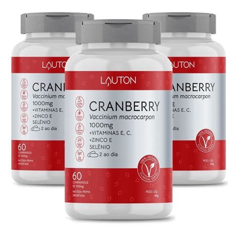 Cranberry Infecção Urinária 1000mg 180 Comp Suplemento Parcelamento