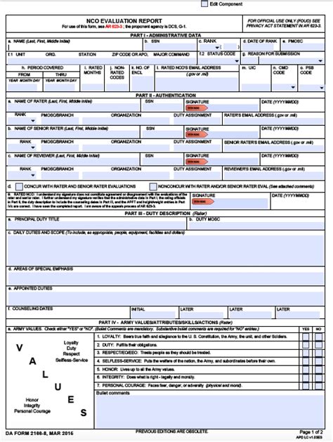 Da Form Fillable Printable Forms Free Online