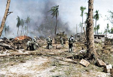 Horrors of Pacific War brought to life in colour photos: US troops ...