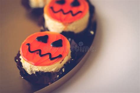 Halloween Concept Delicious Cakes On Halloween In Shape Jack O