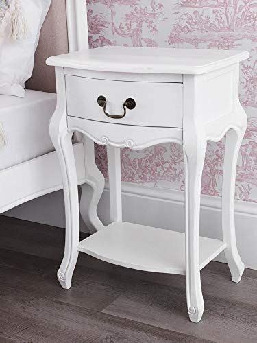 Juliette Shabby Chic Antique White Bedside Table French Bedside