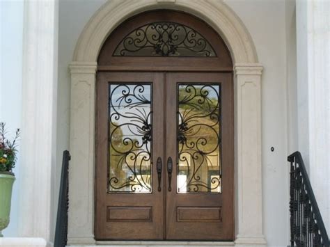 Elegant Mahogany And Glass Arch Double Front Door Home Design Hawk Haven