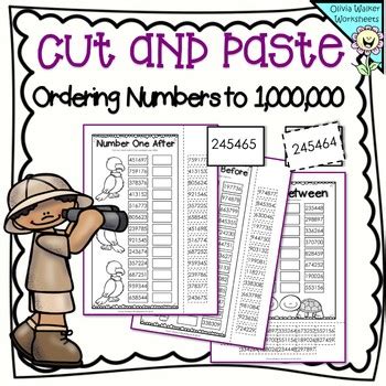 Ordering Numbers To 1 000 000 One Million Cut And Paste Math Worksheets