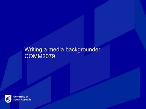 Writing A Media Backgrounderpptx