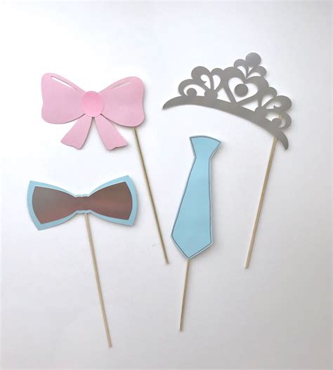 Gender Reveal Party Photo Booth Props Staches Or Lashes Photo Etsy