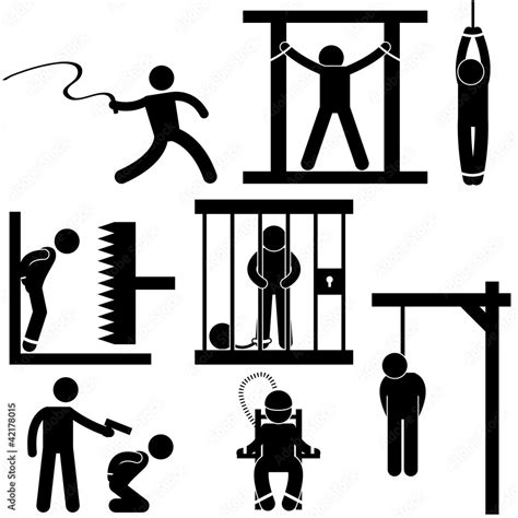 Punishment Torture Justice Death Sentence Execution Stock Vector ...