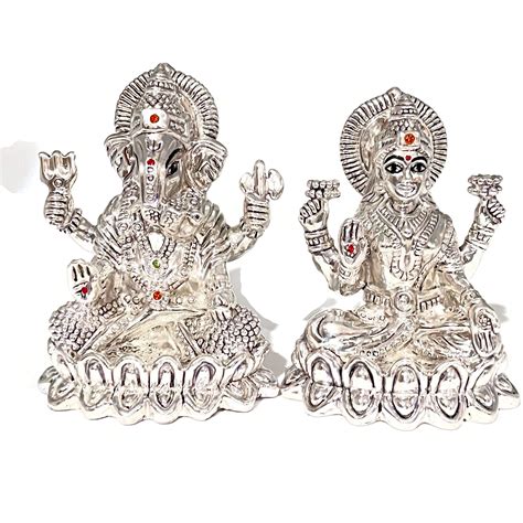 Buy Pure Silver Big Ganesh Lakshmi Laxmi Idol Statue Murti