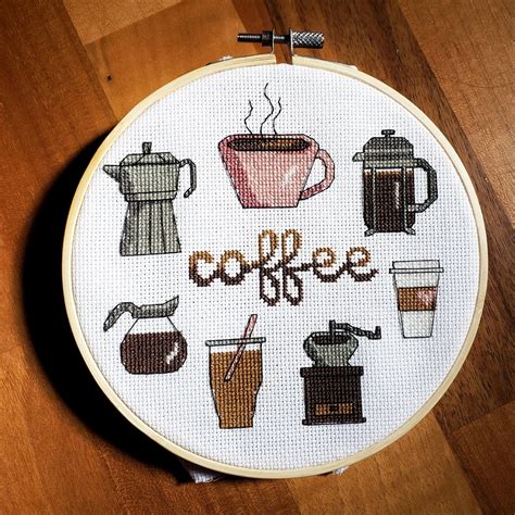 Cross Stitch Pattern Coffee Sampler Downloadable Pdf Etsy