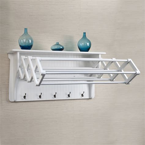 Danya B Accordion Drying Rack White Wood Laundry Room Remodel