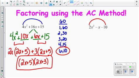 How To Factor With Ac Method