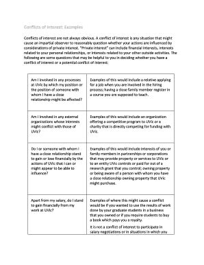 Fillable Online Conflicts of Interest: Examples Fax Email Print - pdfFiller