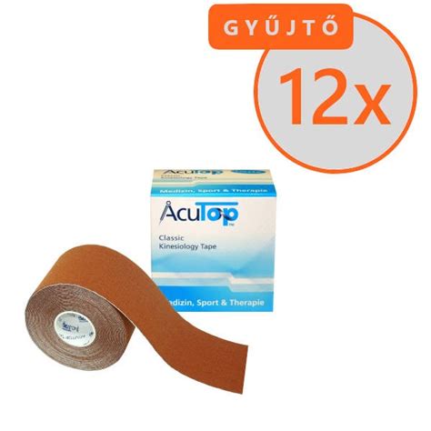 ACUTOP Classic Kineziológiai Tapasz 5 cm x 5 m Barna 12 DB GYŰJTŐ