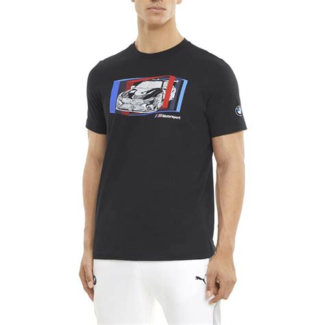 Puma Bmw M Motorsport Car Graphic Crew Neck Short Sleeve T Shirt Mens