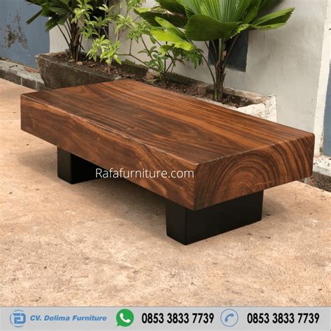 Meja Tamu Kayu Tebal 15 Cm Utuh Furniture Jati Jepara