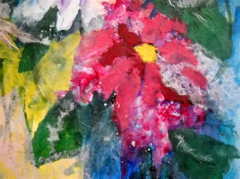 Martha Kisling Art With Heart Acrylic Collage Floral On Canvas