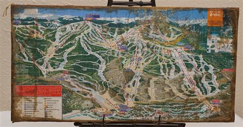 Antiqued Vail Ski Trail Map | Etsy