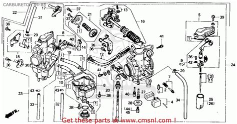 Honda Xr250r 1984 E Usa Carburetor 84 85 Schematic Partsfiche