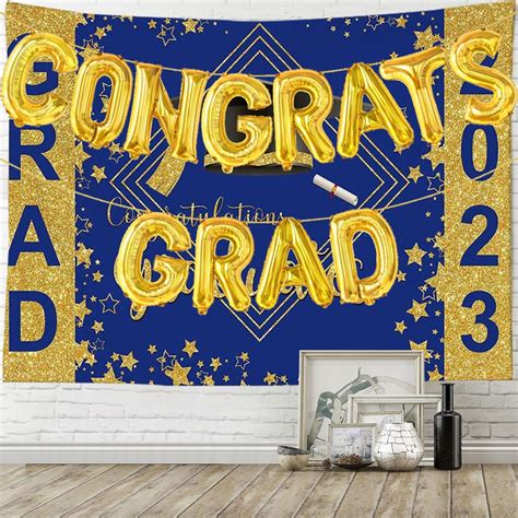 Graduate Backdrop With Grad Balloons Banner Large Size Kids Pre K