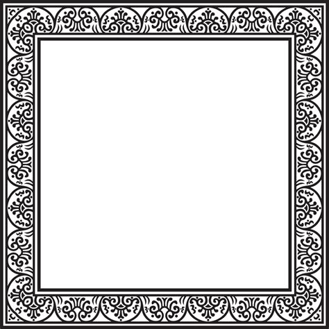 Square Black Monochrome Border Frame Pompeii Rectangle Neopolitan