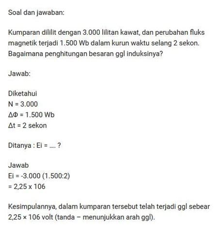 Contoh Soal Ggl Gaya Gerak Listrik Induksi Dan Rumusnya