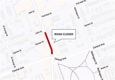 Road Closure Richmond Street Between John Street And Central Avenue