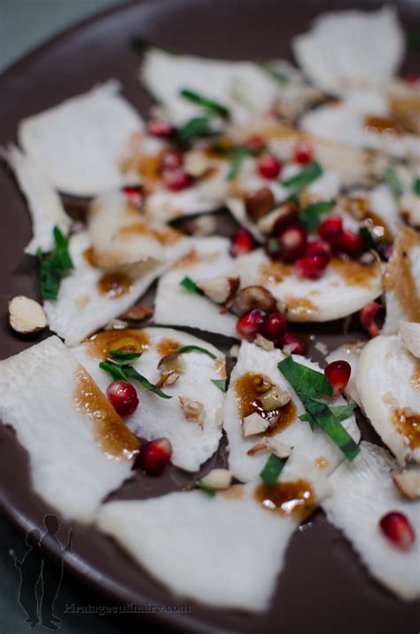 Piratage Culinaire Carpaccio De Radis Noir La Grenade Et Aux Noisettes