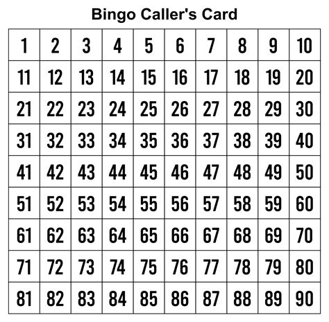 Bingo Numbers Sheet - 10 Free PDF Printables | Printablee