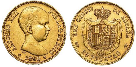 SPAGNA ALFONSO XIII 1885 1931 20 Pesetas 1890 Asta Numismatica